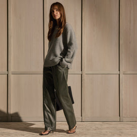 Cashmere Crew Neck Sweater - Heather Grey | James Perse Los Angeles