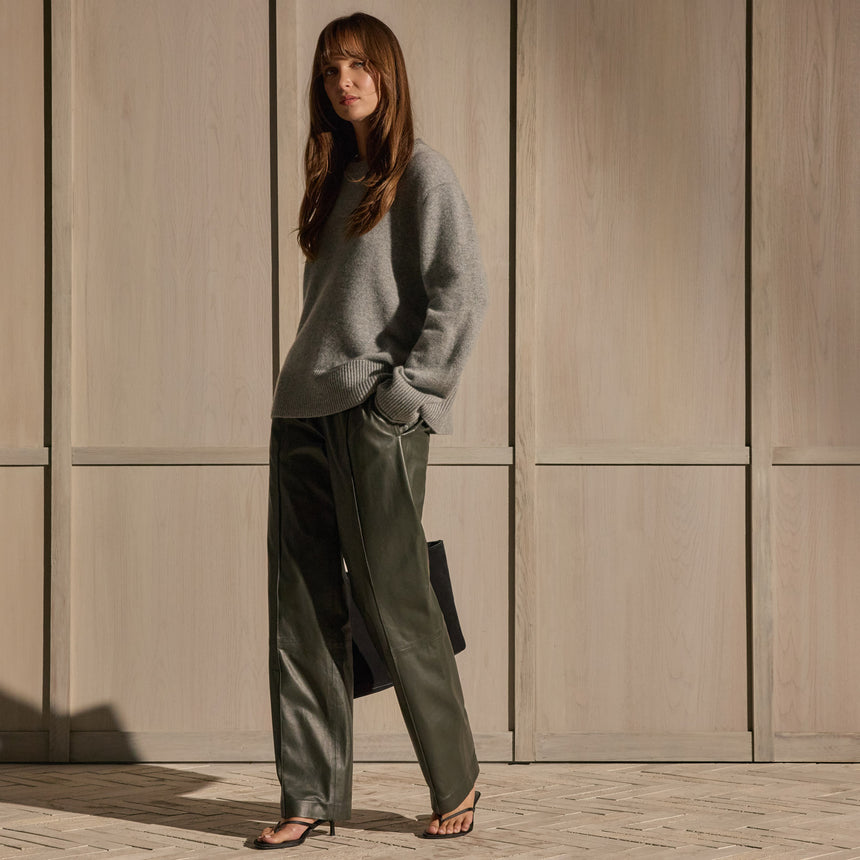 Cashmere Crew Neck Sweater - Heather Grey | James Perse Los Angeles