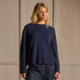 Cashmere Crew Neck Sweater - Navy | James Perse Los Angeles