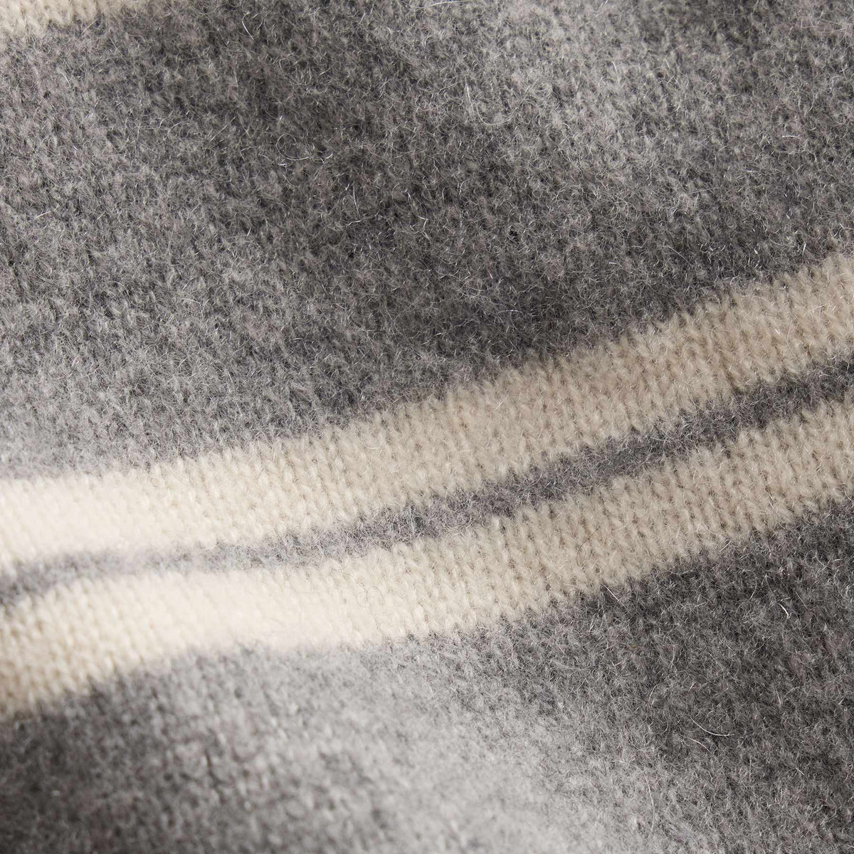 Cashmere Stripe Cardigan - Heather Grey Ivory Stripe