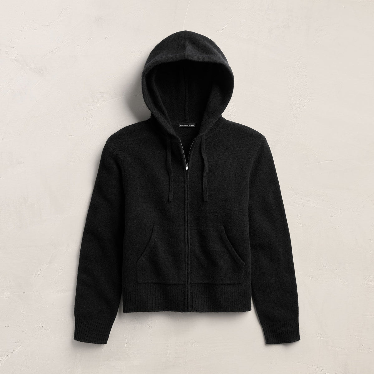 Recycled Cashmere Zip Up Hoodie in Black | James Perse Los Angeles