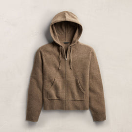 Recycled Cashmere Zip Up Hoodie in Fox | James Perse Los Angeles