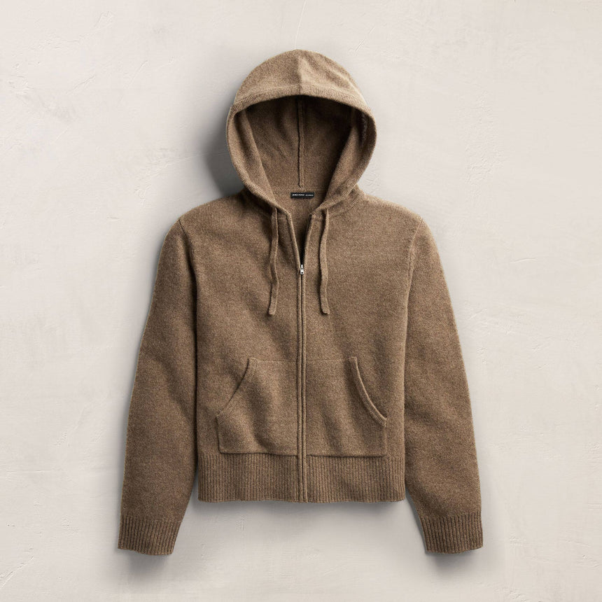 Recycled Cashmere Zip Up Hoodie in Fox | James Perse Los Angeles