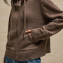 Recycled Cashmere Zip Up Hoodie in Fox | James Perse Los Angeles
