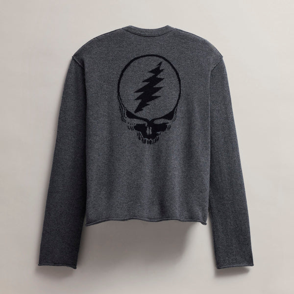 Women's Grateful Dead Crew Neck Sweater in Flannel/Black | James Perse Los Angeles