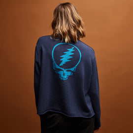 Women's Grateful Dead Cashmere Crew Set in Prussian/Flannel | James Perse Los Angeles