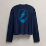 Women's Grateful Dead Crew Neck Sweater in Prussian/ Teal | James Perse Los Angeles