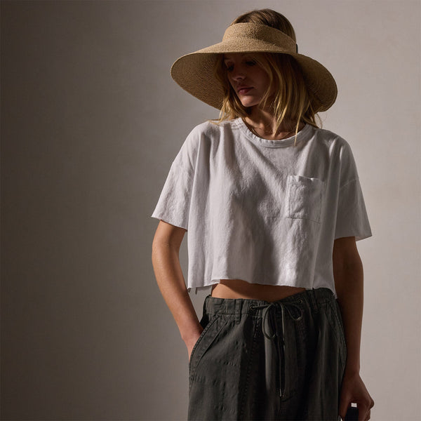 Brushed Jersey Pocket Tee in White | James Perse Los Angeles