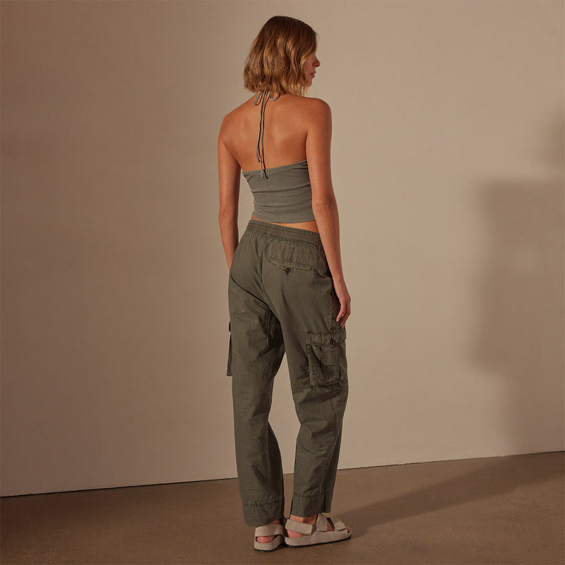 Recycled Brushed Jersey Halter Neck Top in Palm Pigment | James Perse Los Angeles