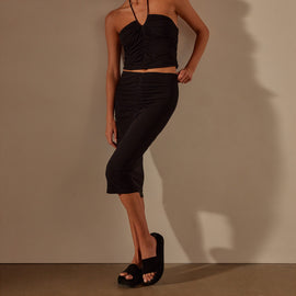 Recycled Brushed Jersey Skirt in Black | James Perse Los Angeles