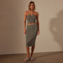 Recycled Brushed Jersey Skirt in Palm Pigment | James Perse Los Angeles
