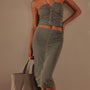 Recycled Brushed Jersey Skirt in Palm Pigment | James Perse Los Angeles