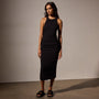 Ruched Cut Away Tank Dress in Black | James Perse Los Angeles