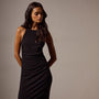 Ruched Cut Away Tank Dress in Black | James Perse Los Angeles