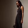 Ruched Cut Away Tank Dress in Black | James Perse Los Angeles
