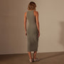 Ruched Cut Away Tank Dress in Palm Pigment | James Perse Los Angeles