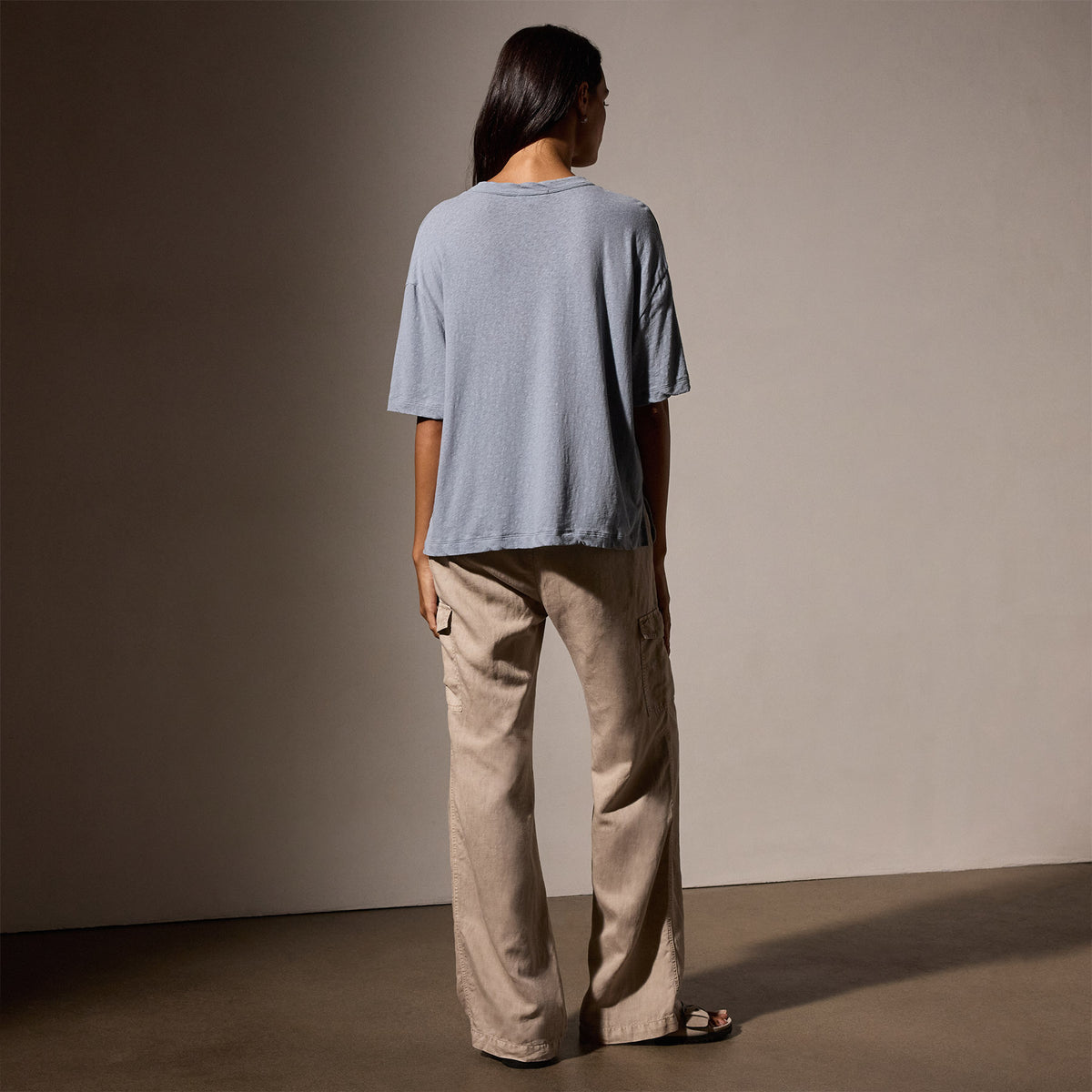 Recycled Cotton Jersey Crew in Bluestone | James Perse Los Angeles