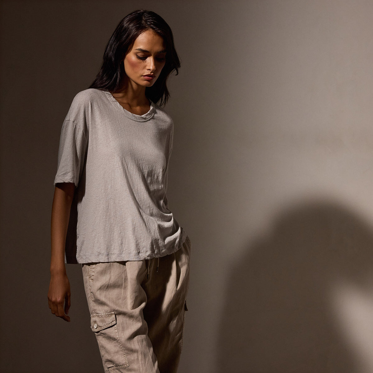 Recycled Cotton Jersey Crew in Salt | James Perse Los Angeles