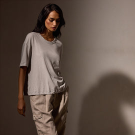 Recycled Cotton Jersey Crew in Salt | James Perse Los Angeles