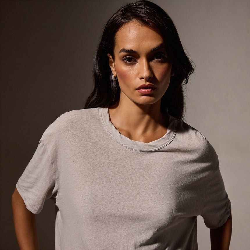 Recycled Cotton Jersey Crew in Salt | James Perse Los Angeles