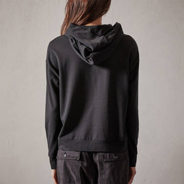 Recycled Feather Weight Clean Hoodie  in Black | James Perse Los Angeles