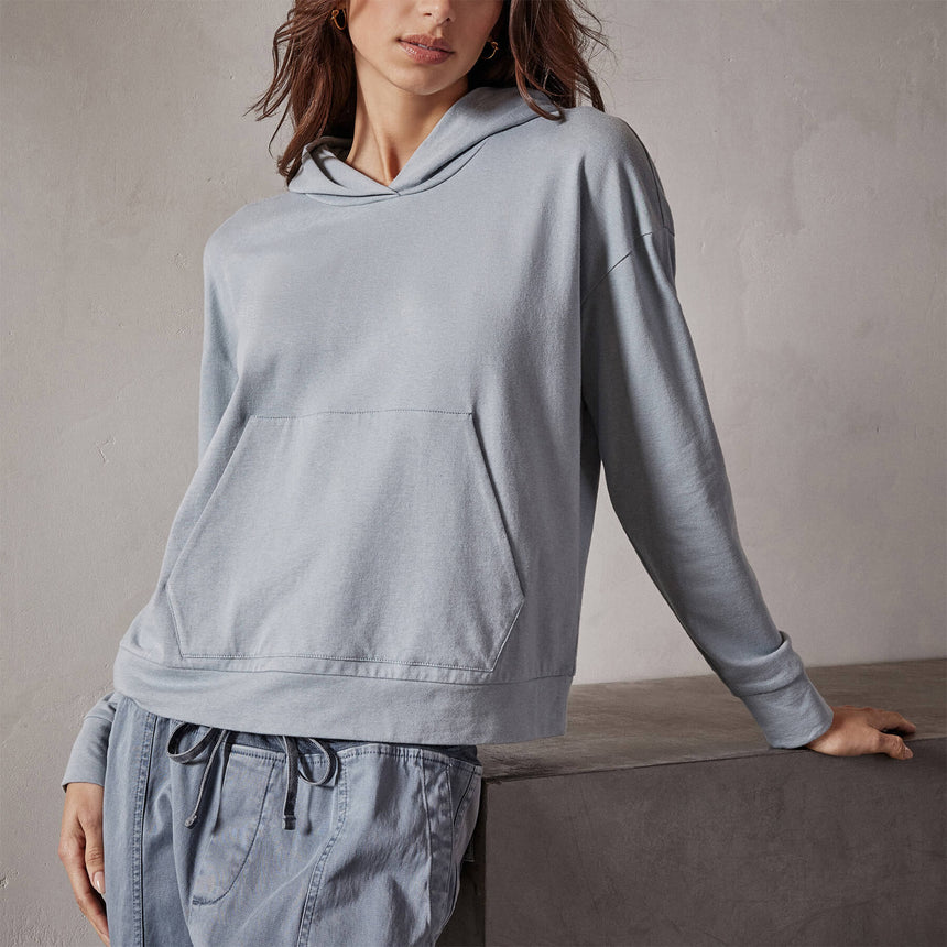 Recycled Feather Weight Clean Hoodie in Ocean Mist | James Perse Los Angeles