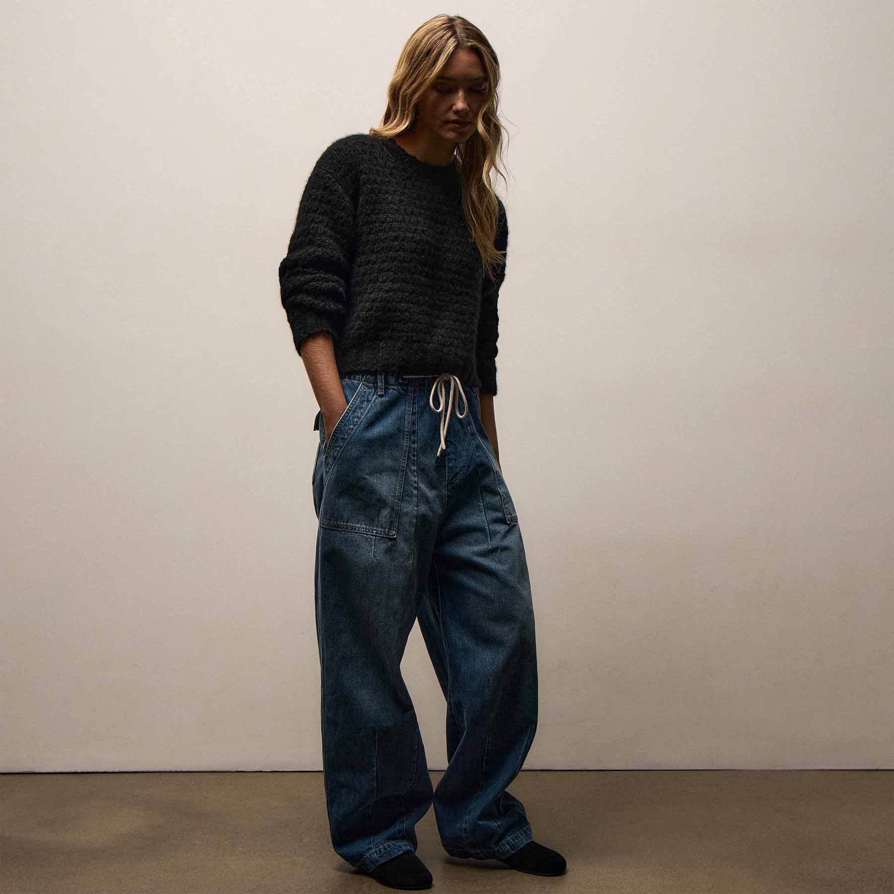 Selvedge Denim Utility Pant - Medium Wash | James Perse Los Angeles