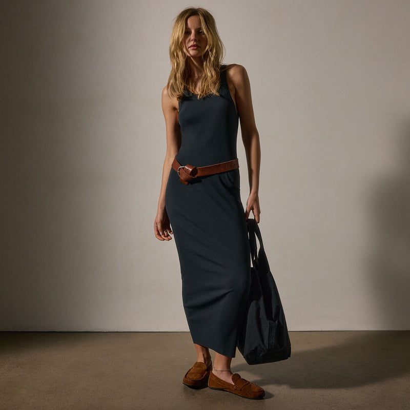 Tubular Rib Tank Dress in Magma | James Perse Los Angeles