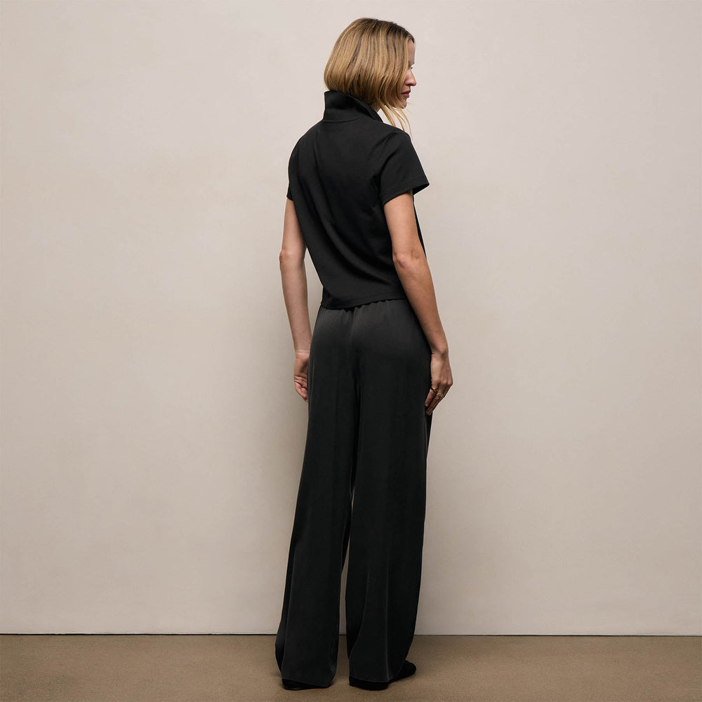 Silk Charmeuse Drawstring Pant in Black | James Perse Los Angeles