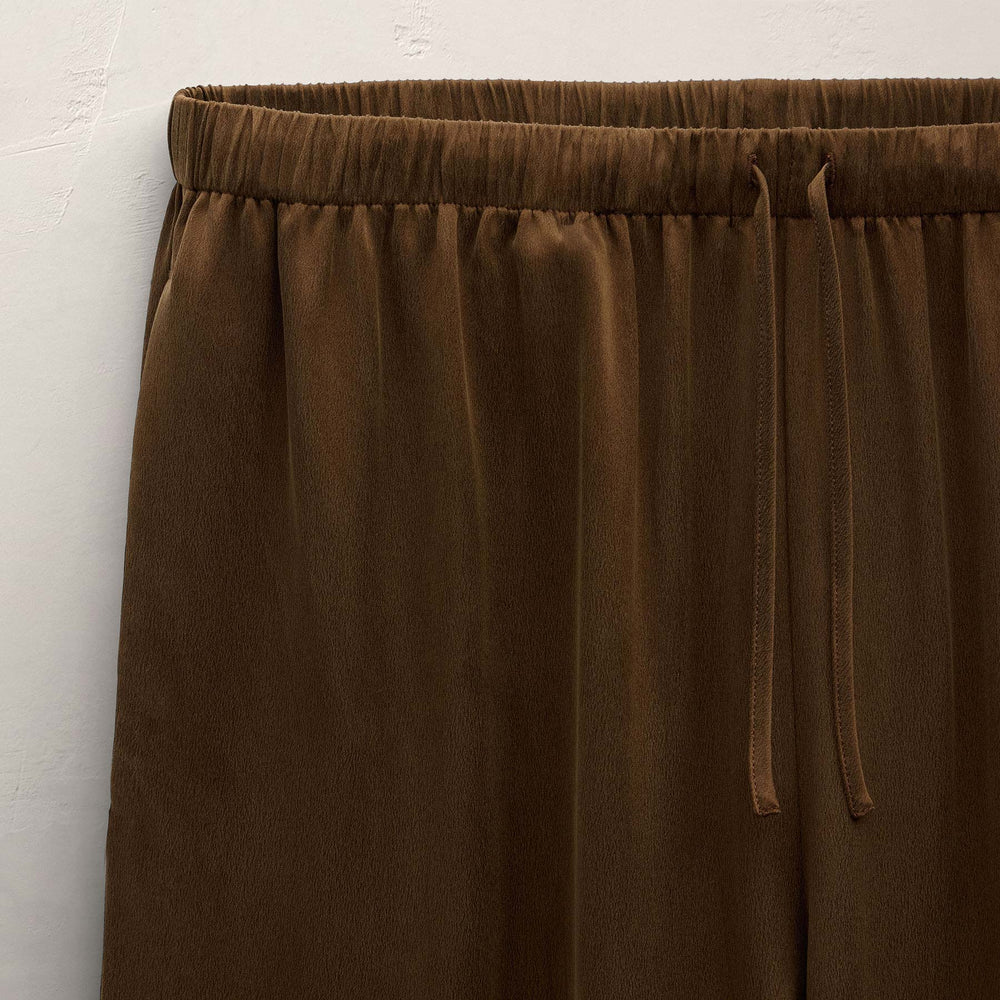 Silk Charmeuse Drawstring Pant in Cocoa | James Perse Los Angeles