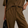 Silk Charmeuse Drawstring Pant in Cocoa | James Perse Los Angeles