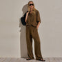 Silk Charmeuse Drawstring Pant in Cocoa | James Perse Los Angeles