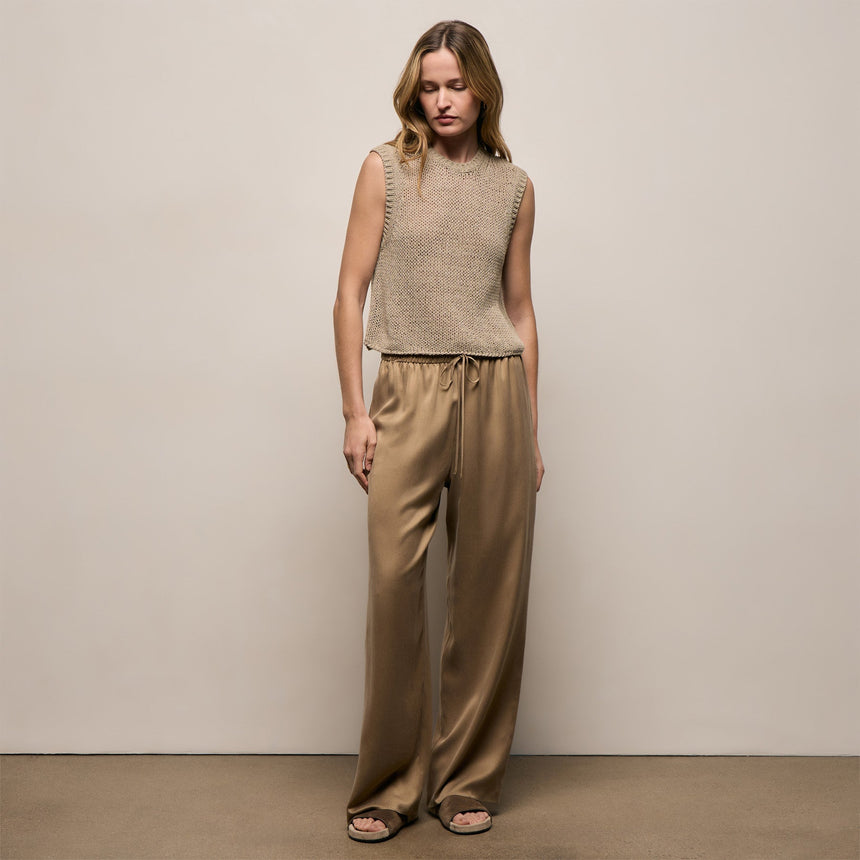 Silk Charmeuse Drawstring Pant in Honey | James Perse Los Angeles