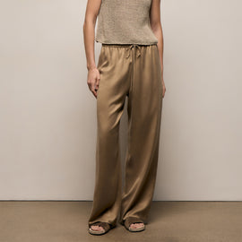 Silk Charmeuse Drawstring Pant in Honey | James Perse Los Angeles