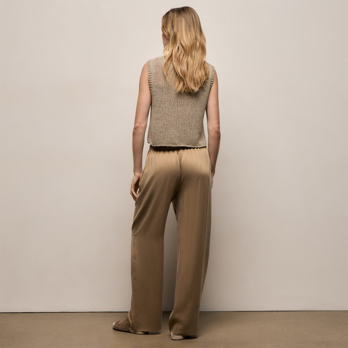 Silk Charmeuse Drawstring Pant in Honey | James Perse Los Angeles