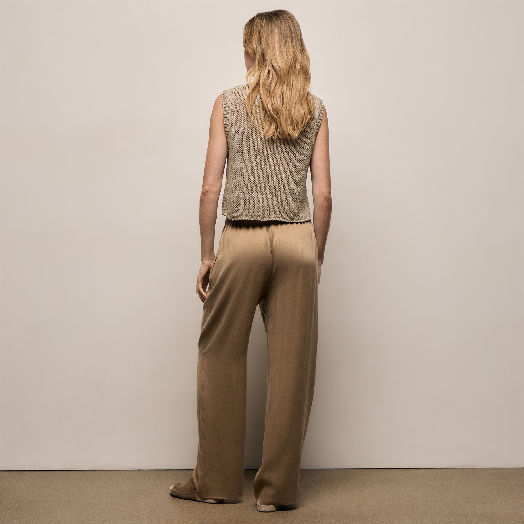 Silk Charmeuse Drawstring Pant in Honey | James Perse Los Angeles
