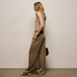 Silk Charmeuse Drawstring Pant in Honey | James Perse Los Angeles