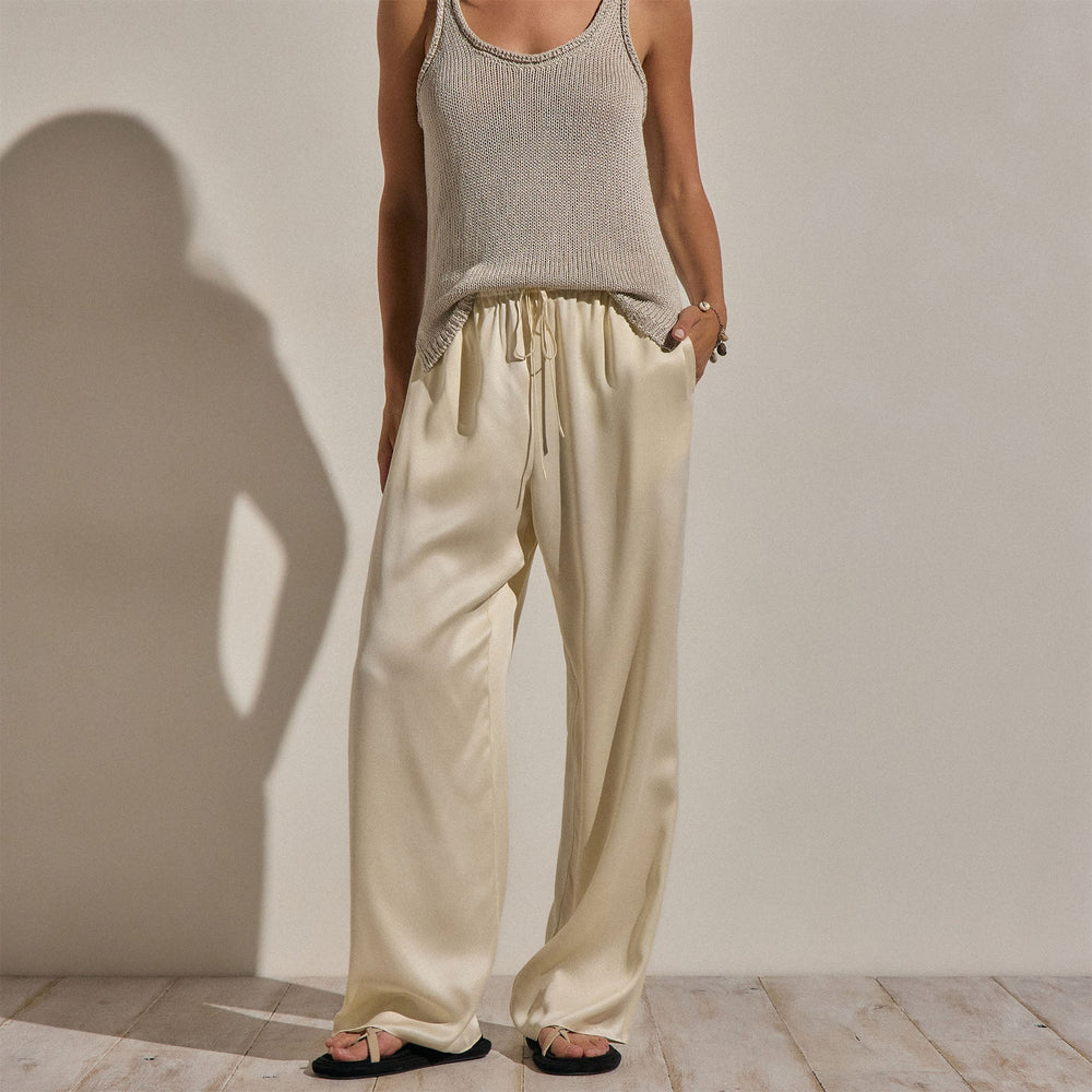 Silk Charmeuse Drawstring Pant in Ivory | James Perse Los Angeles