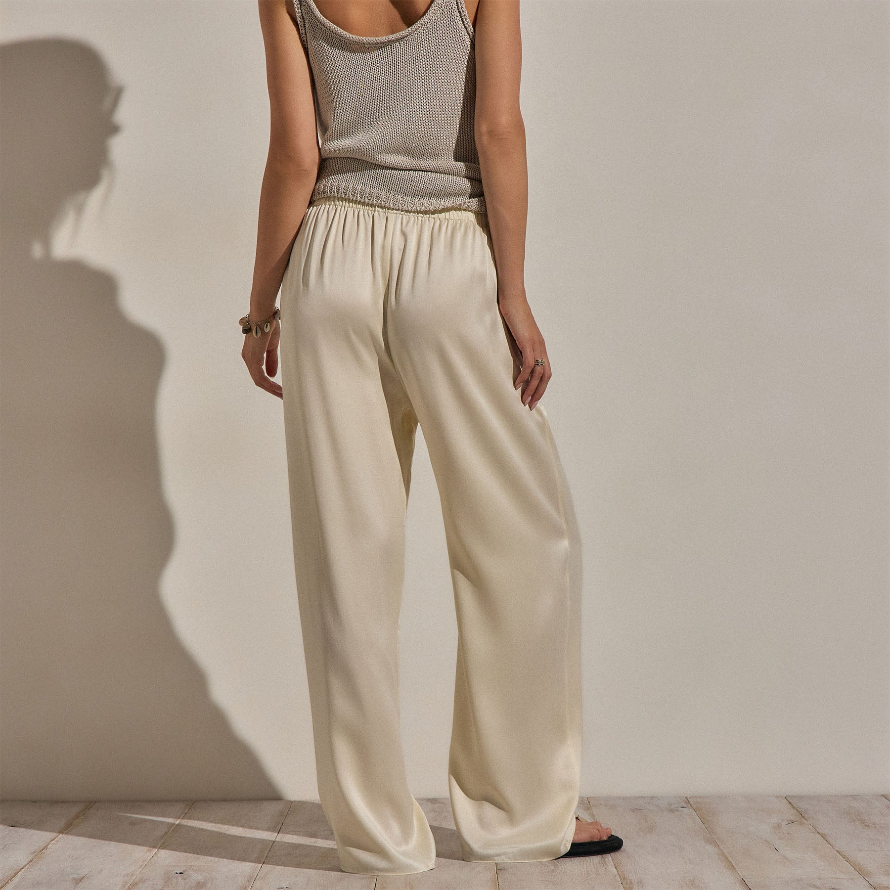 Silk Charmeuse Drawstring Pant in Ivory | James Perse Los Angeles
