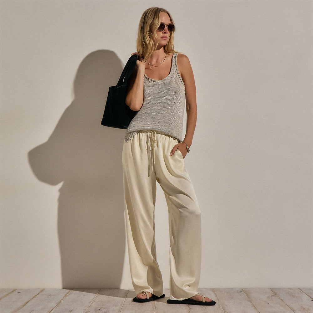 Silk Charmeuse Drawstring Pant in Ivory | James Perse Los Angeles