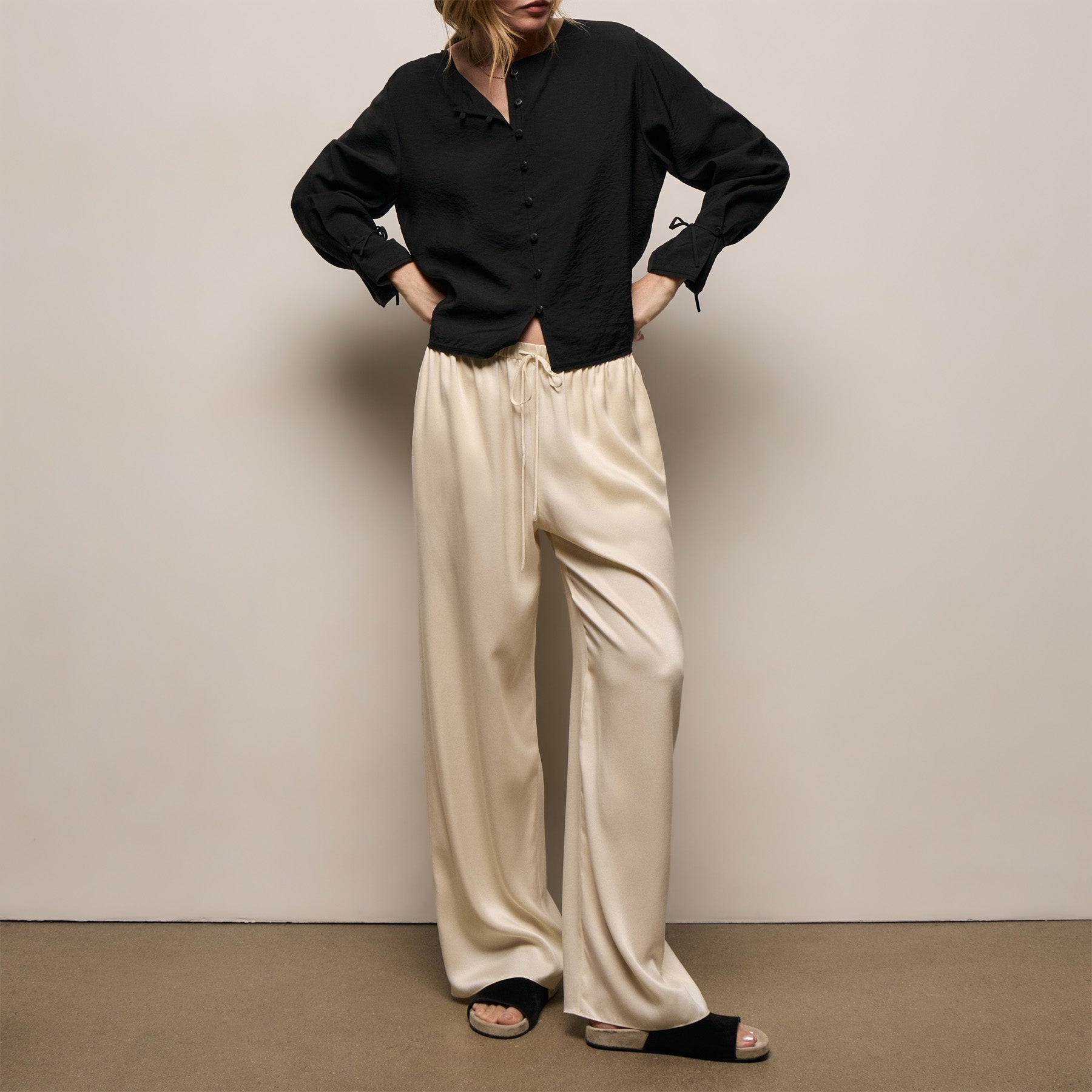 Silk Charmeuse Drawstring Pant from James Perse - $425