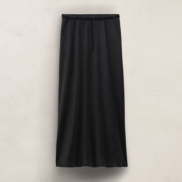 Silk Charmeuse Drawstring Skirt in Black | James Perse Los Angeles