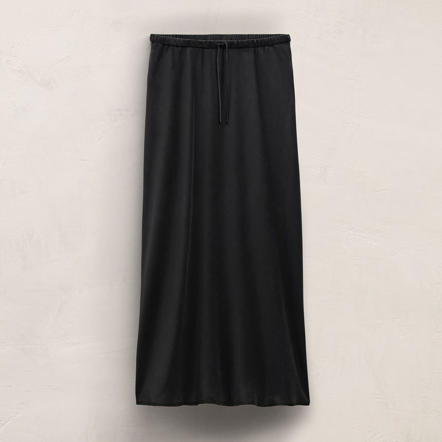 Silk Charmeuse Drawstring Skirt in Black | James Perse Los Angeles