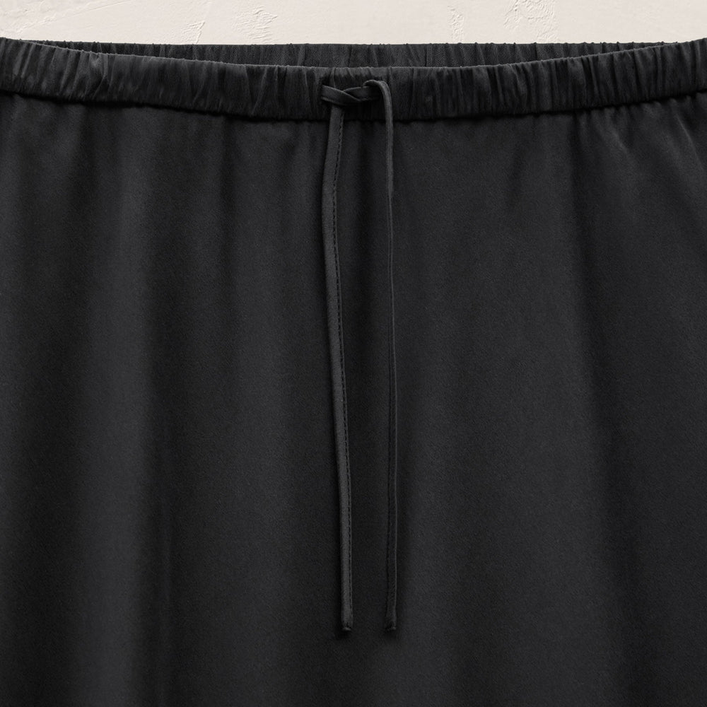 Silk Charmeuse Drawstring Skirt in Black | James Perse Los Angeles