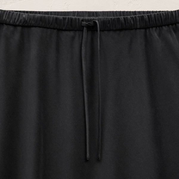 Silk Charmeuse Drawstring Skirt in Black | James Perse Los Angeles