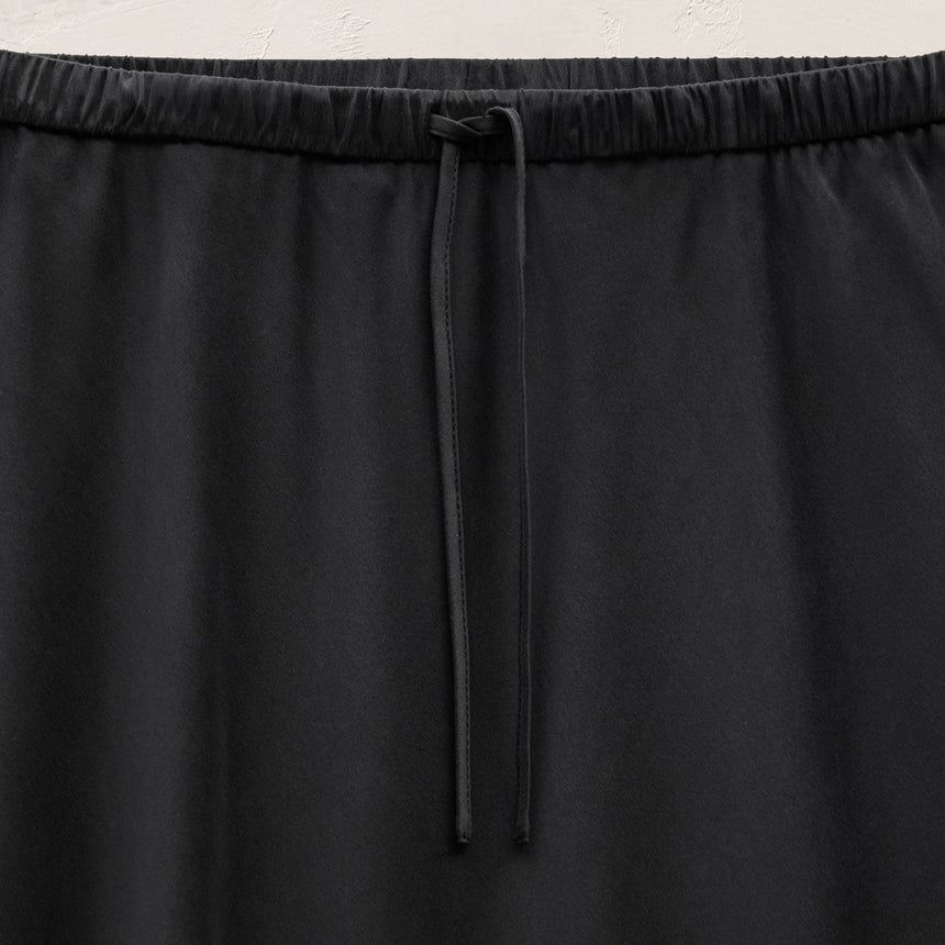 Silk Charmeuse Drawstring Skirt in Black | James Perse Los Angeles