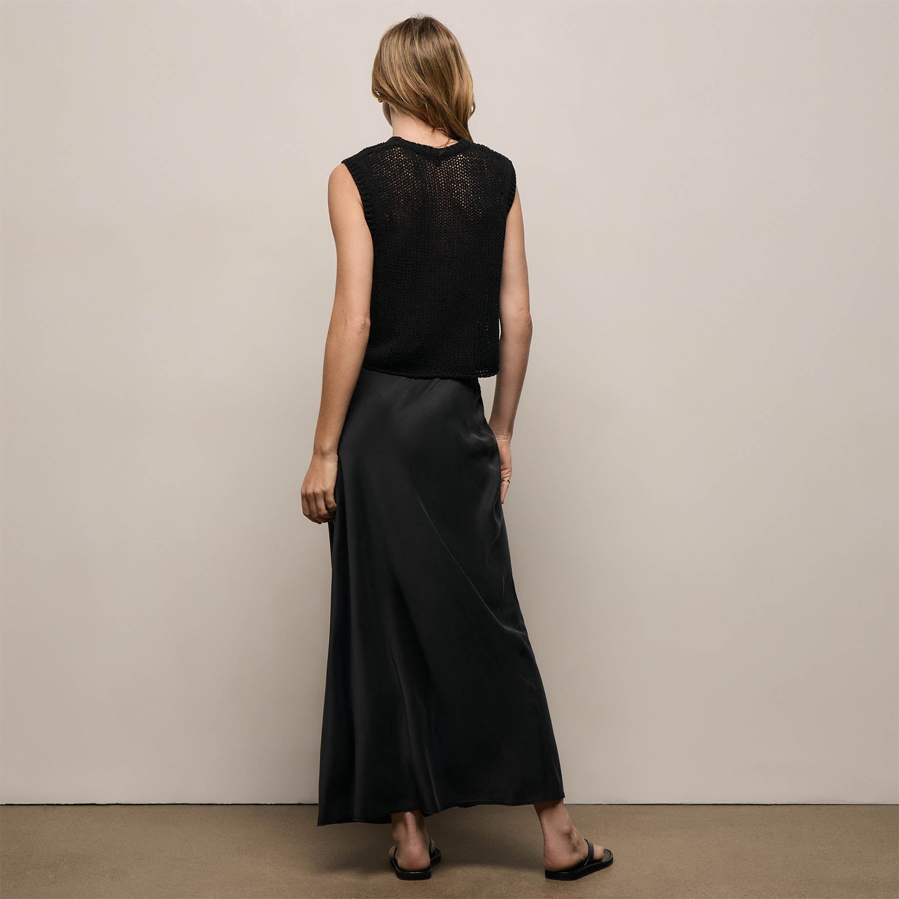 Silk Charmeuse Drawstring Skirt in Black | James Perse Los Angeles