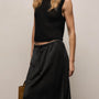 Silk Charmeuse Drawstring Skirt in Black | James Perse Los Angeles