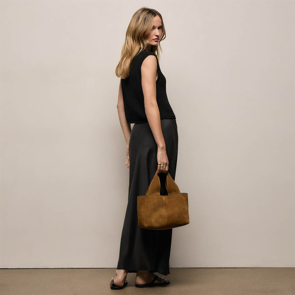 Silk Charmeuse Drawstring Skirt in Black | James Perse Los Angeles