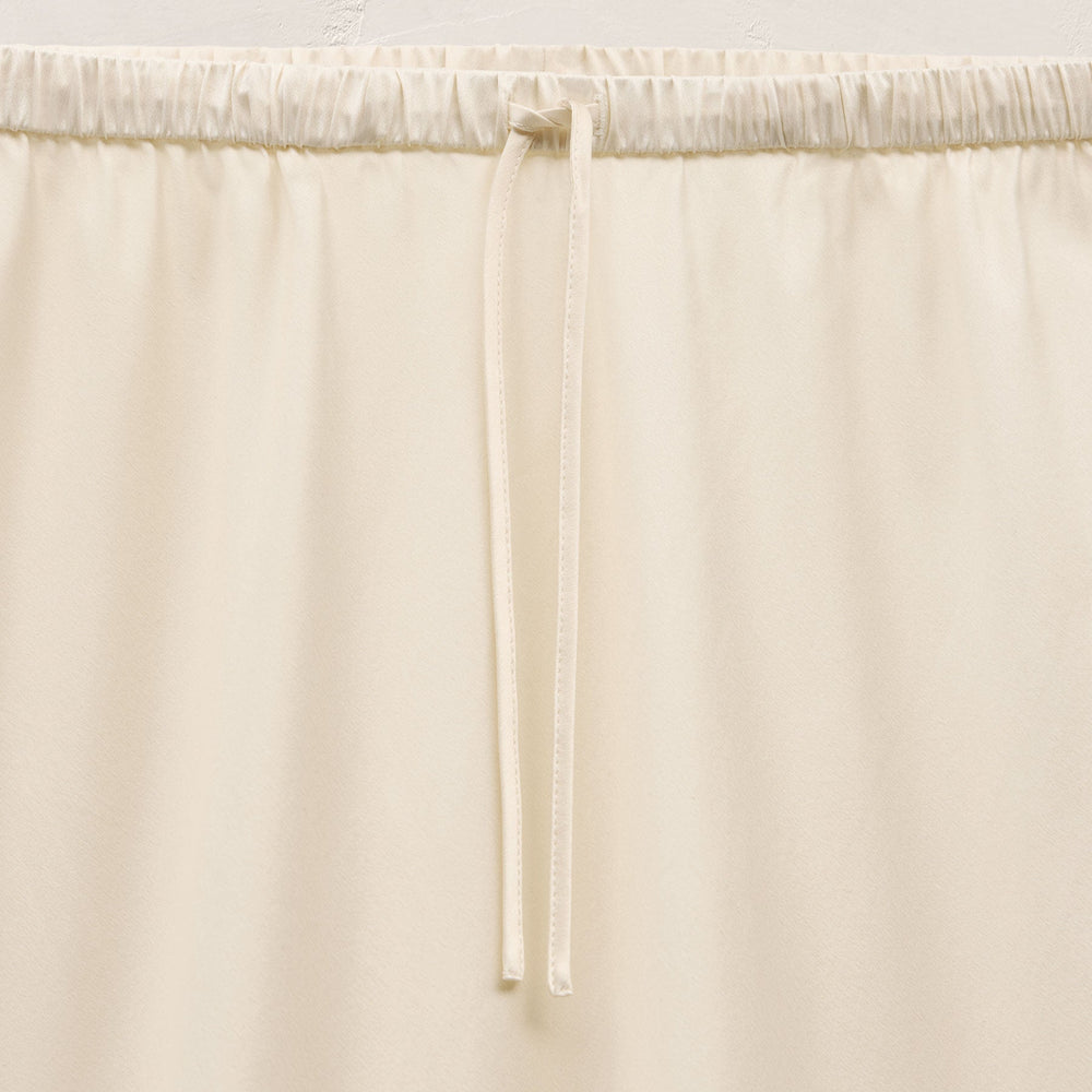 Silk Charmeuse Drawstring Skirt in Ivory | James Perse Los Angeles